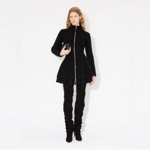 Alaïa Wool-Blend Peplum Cardigan